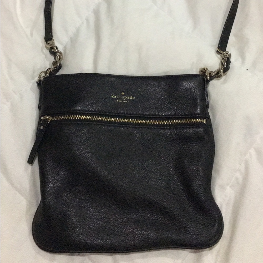 Kate Spade black leather crossbody bag